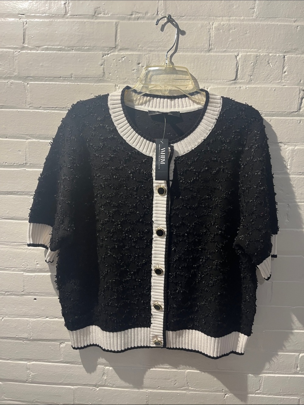White House Black Market Short-Sleeve Textured Cardigan